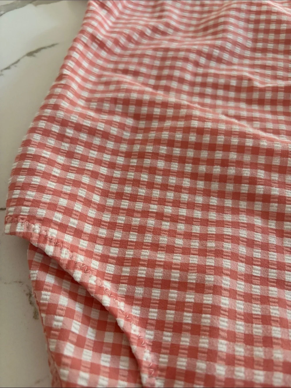 Zara Seesucker pink gingham swimsuit